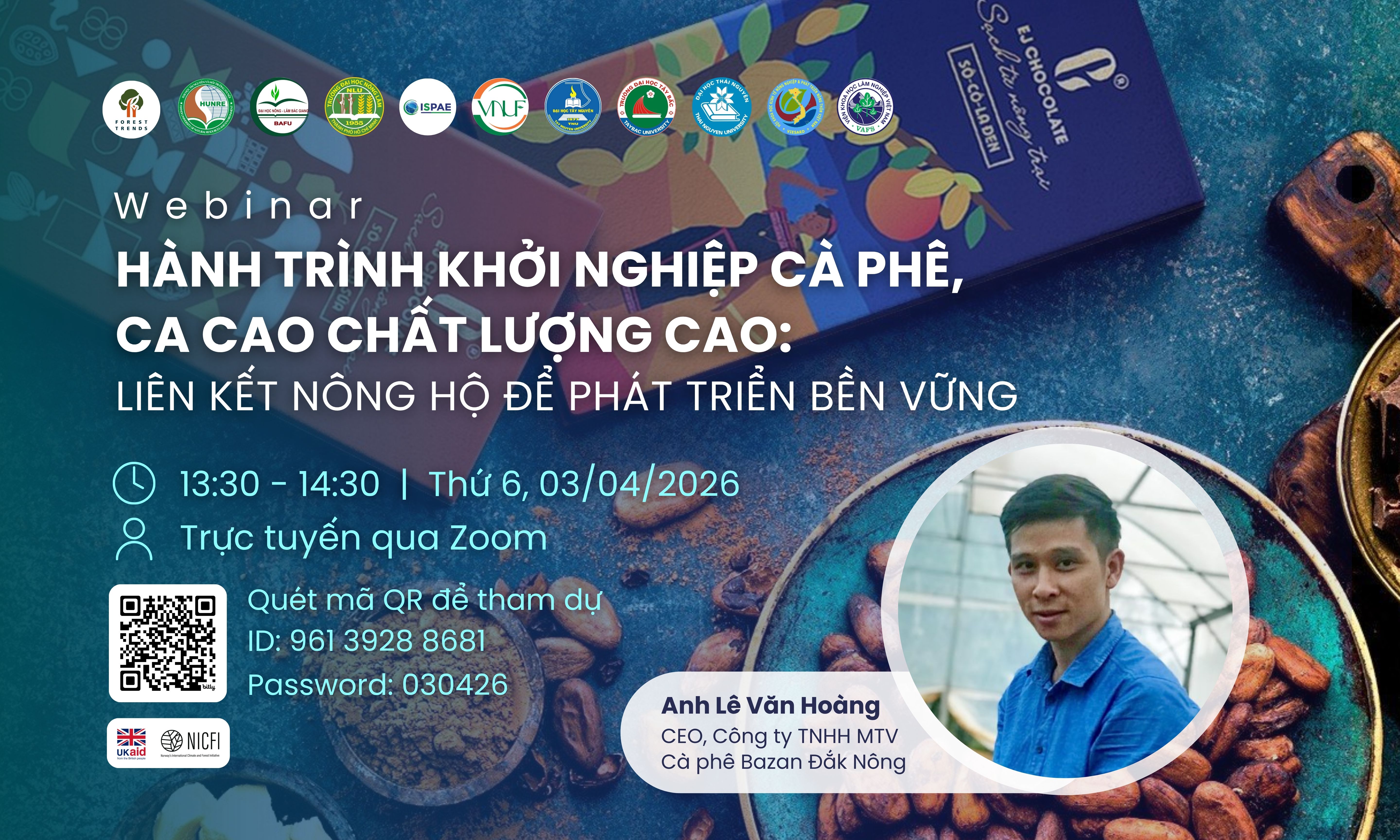 Webinar: Hành trình khởi nghiệp cà phê, ca cao chất lượng cao: Liên kết nông hộ để phát triển bền vững
